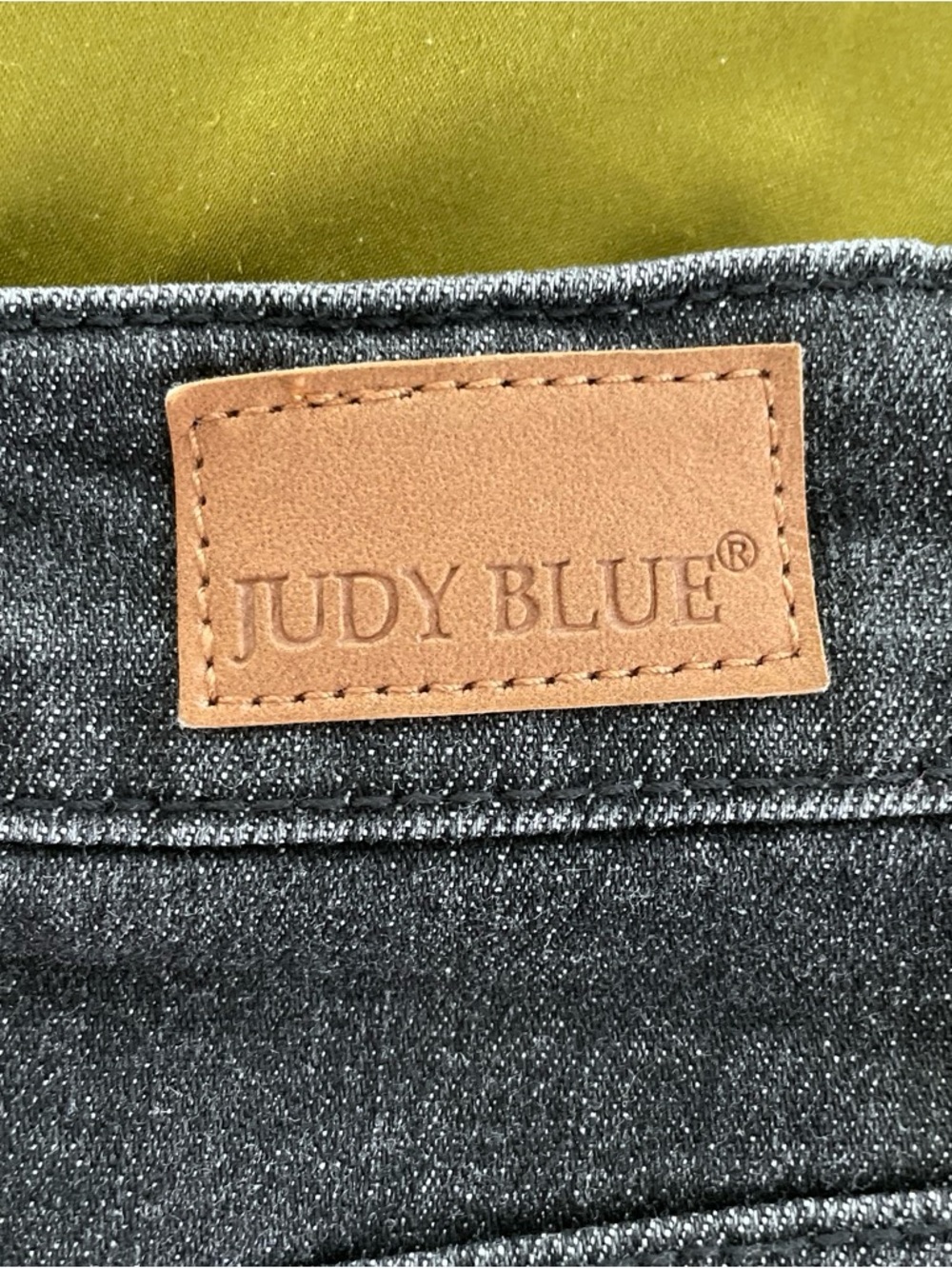 Judy Blue Washed Black Denim Mini Skirt with Raw Hem - Picture 4 of 9